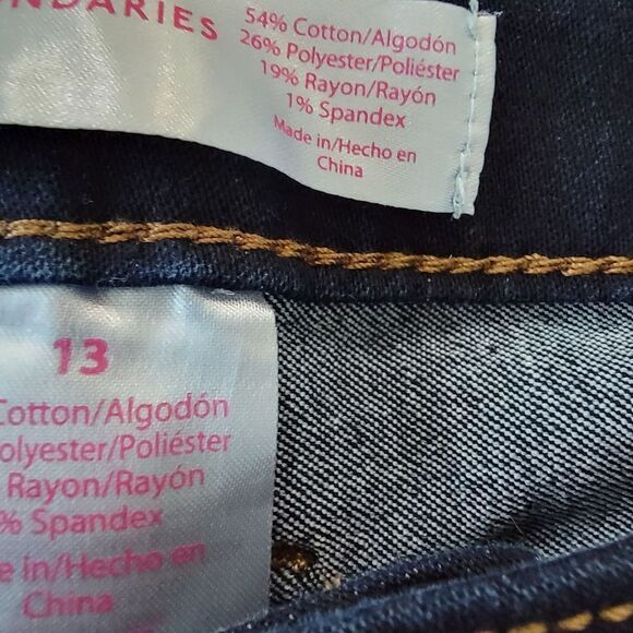 Juniors curvy darkwash cropped straight leg jeans size 13 - Picture 5 of 5
